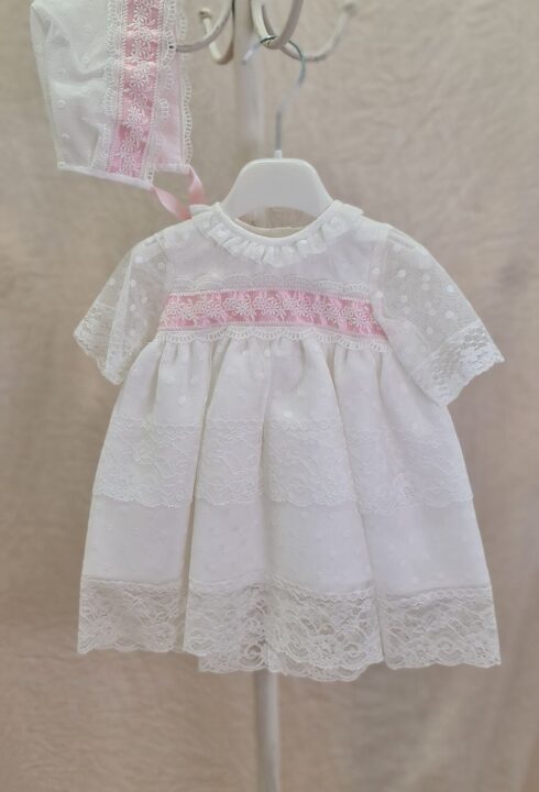 Vestido con capota tul bodoques 34428 rosa