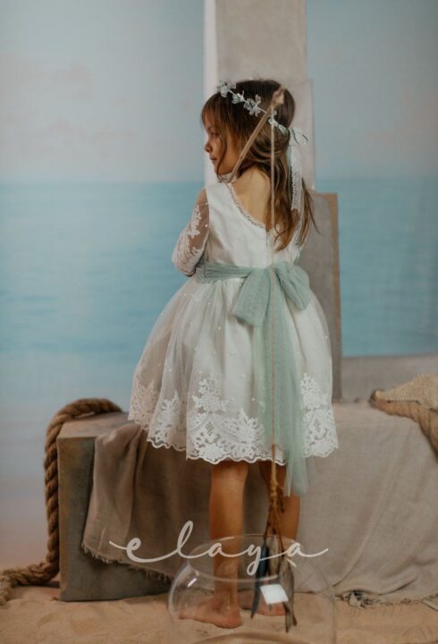 Vestido tul bordado beige PANDORA