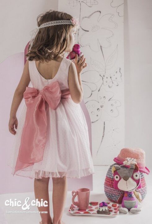 Vestido de tul Aloe Rosa (1-10 Años)