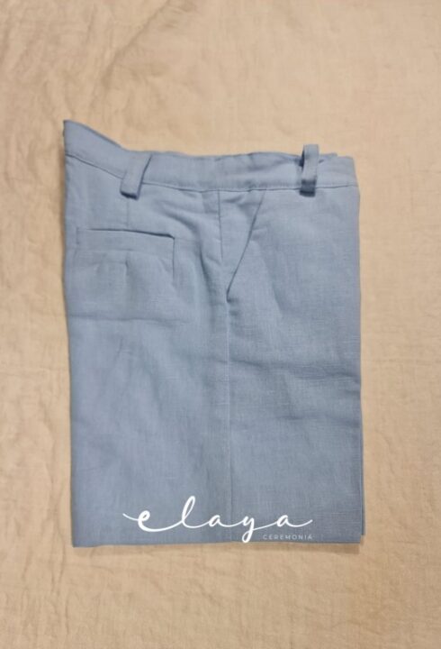 PANTALÓN LINO AZUL (1-12 Años). Plazo de entrega 30 días.