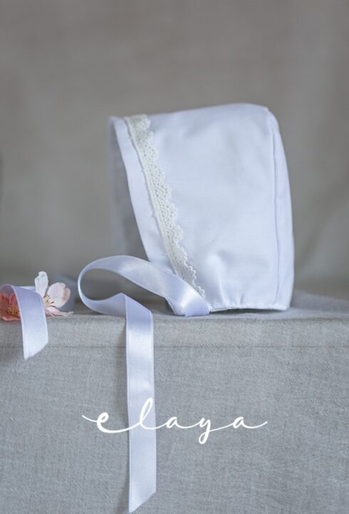 Capota del vestido Iria (3m-24m). Color blanco