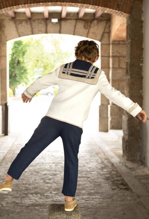 Marinero lino M11 B27 Marino-Beige