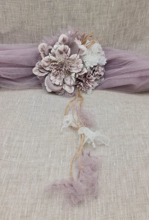 Tocado flores 25104AD tonos malvas