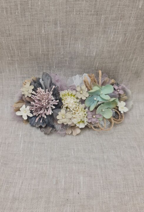 Tocado flores 25101AD  tonos malvas