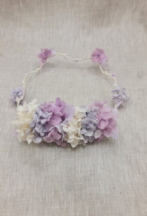 Corona flores 25103E tonos malva