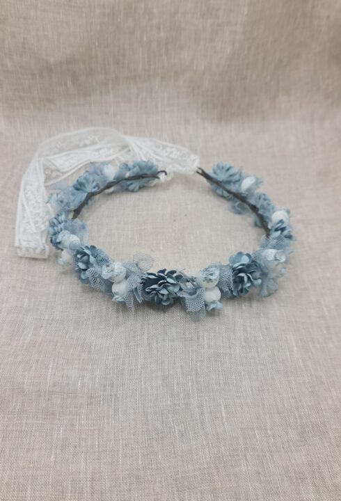 Corona flores 25104C  tonos azules