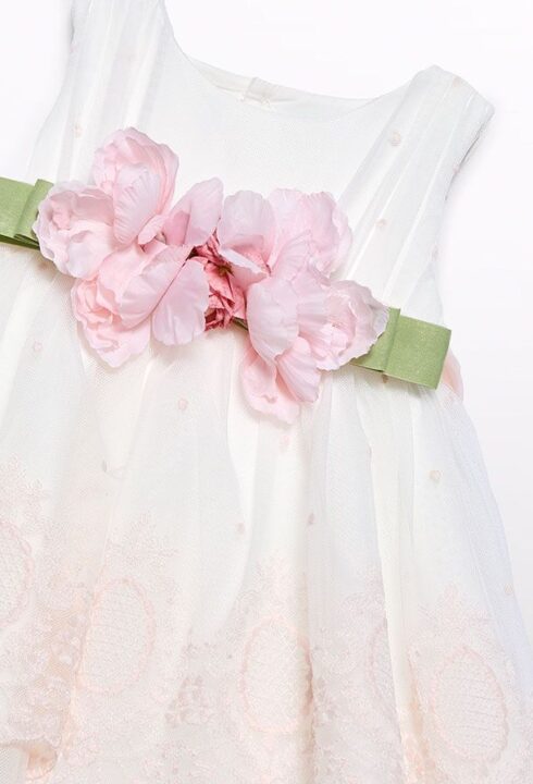 Vestido tul bordado 5004 077 tono rosa