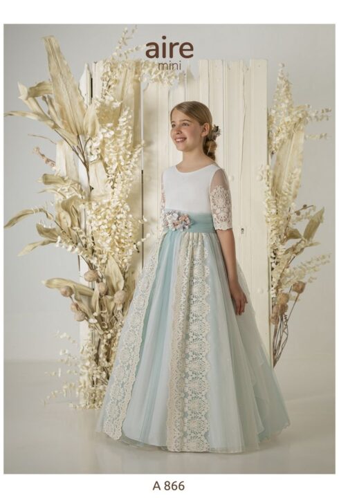 Vestido de comunión A866 tul bordado