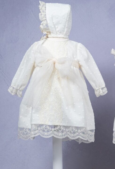 Vestido tul bordado bodoques manga larga 93443-ML