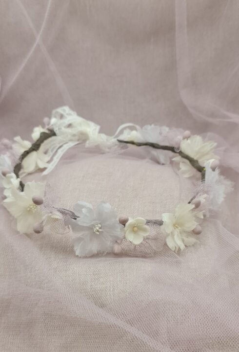 Corona flores 26109C  tonos  malva