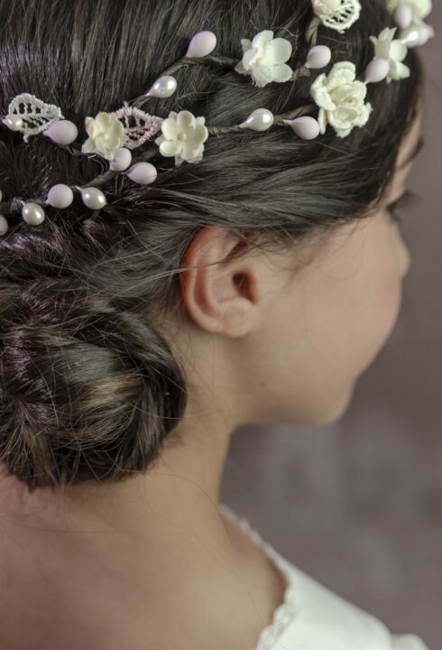 Corona flores 26108C malva