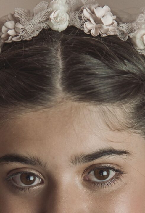 Corona flores 25104C  tonos rosas