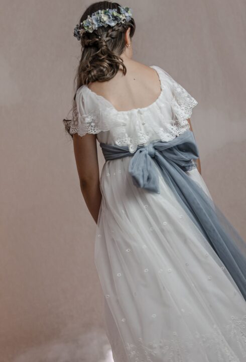 Corona flores 26103C Azul