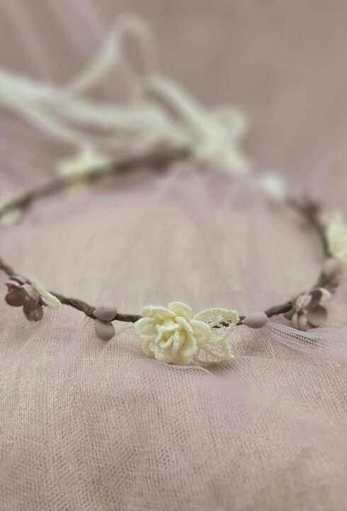 Corona flores 26102C Malva