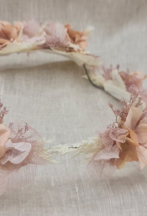 Corona flores 26103C Rosa