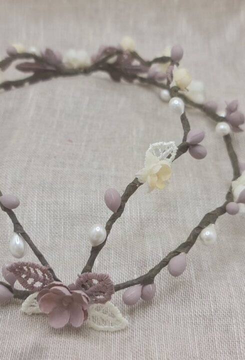 Corona flores 26108C malva