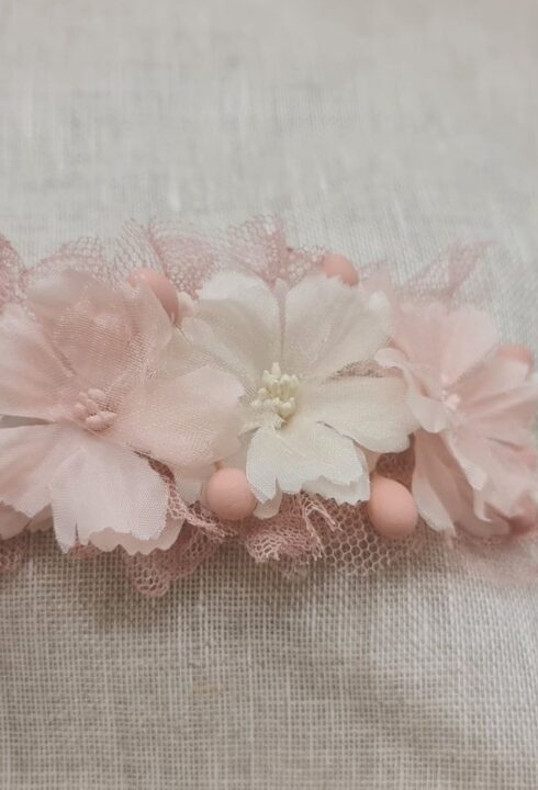 Tocado flores 26109AD  tonos rosas