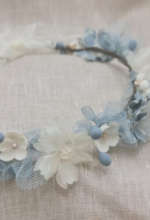 Corona flores 26109C  tonos azules