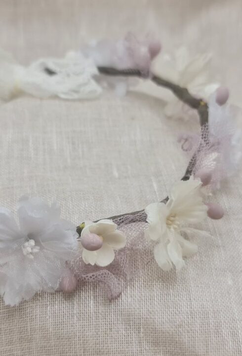 Corona flores 26109C  tonos  malva