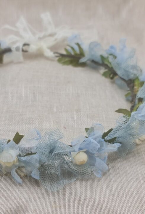 Corona flores 26110 tonos azules