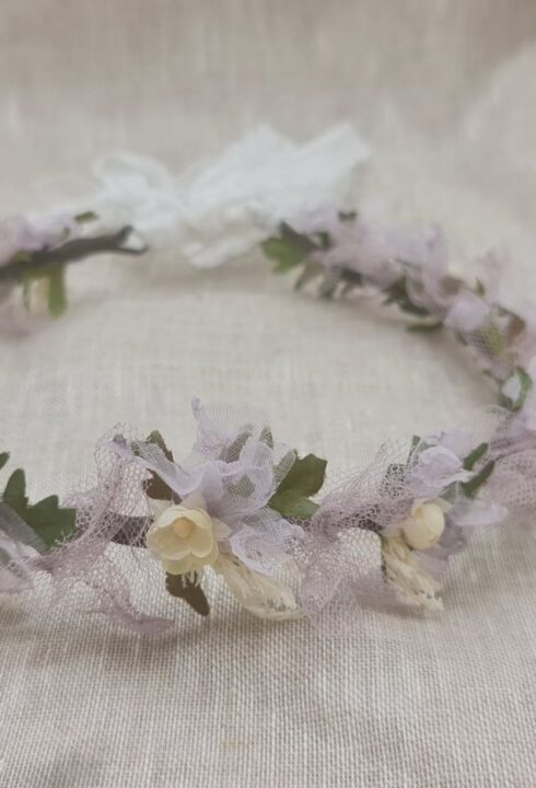 Corona flores 26110 tonos malva