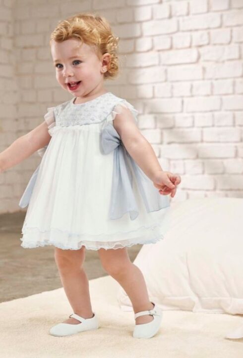 Vestido tul bordado azul 633312