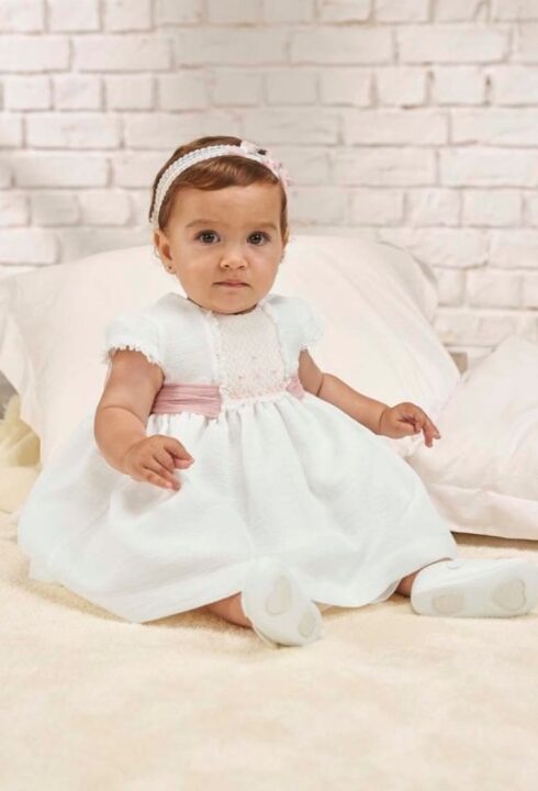 Vestido tul bordado rosa 633306