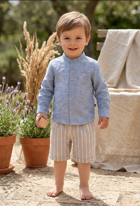 Conjunto bermuda y camisa rayas 5203