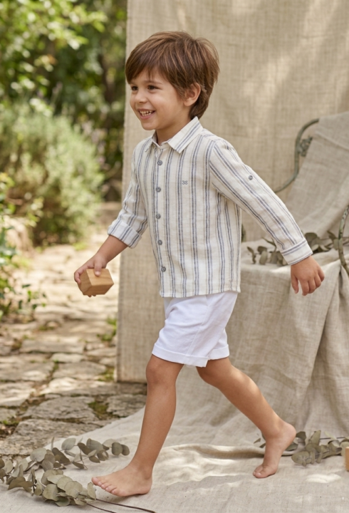 Conjunto bermuda y camisa rayas 15201