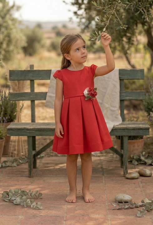 Vestido ceremonia 22404 otomán rojo