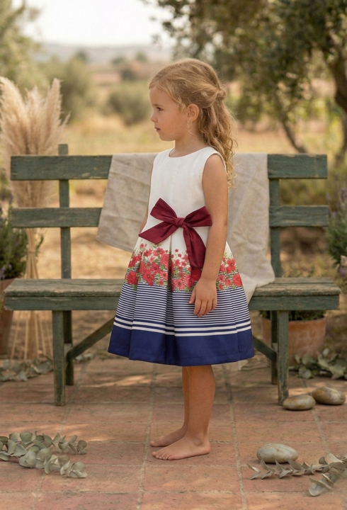 Vestido de ceremonia estampado ADA.